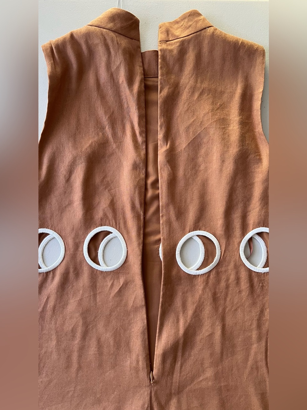 NWT Antonio Melani x M.G. Style Jen Maxi Dress Size 10 Walnut Linen Blend - Picture 12 of 13